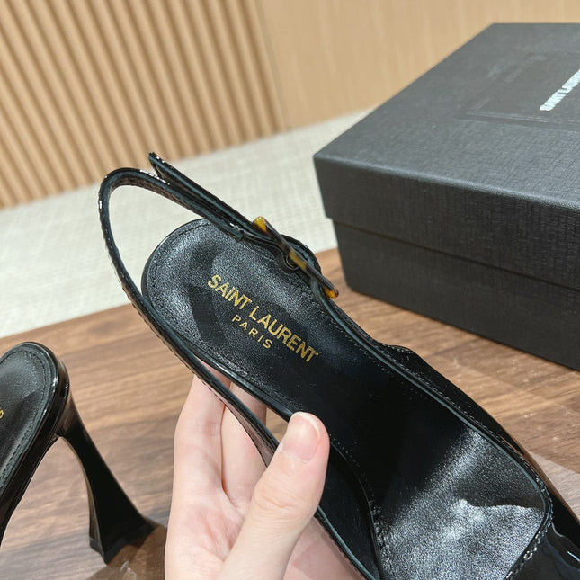 SL DUNE SLINGBACK PUMPS BLACK CALFSKIN