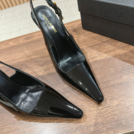 SL DUNE SLINGBACK PUMPS BLACK CALFSKIN