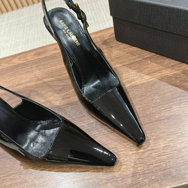 SL DUNE SLINGBACK PUMPS BLACK CALFSKIN