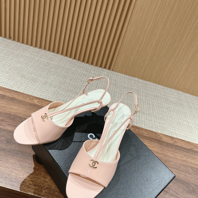 high heel 70 sandals pink white patent calfskin
