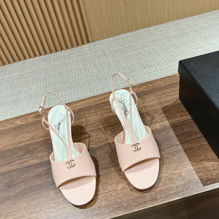 high heel 70 sandals pink white patent calfskin
