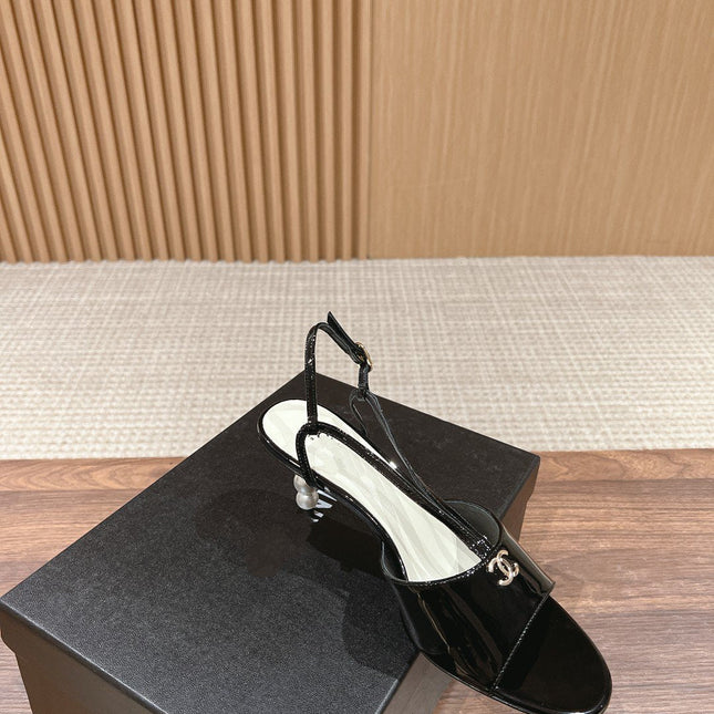 high heel 70 sandals black white patent calfskin