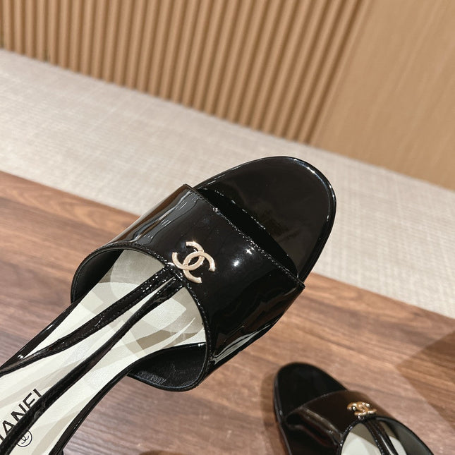 high heel 70 sandals black white patent calfskin