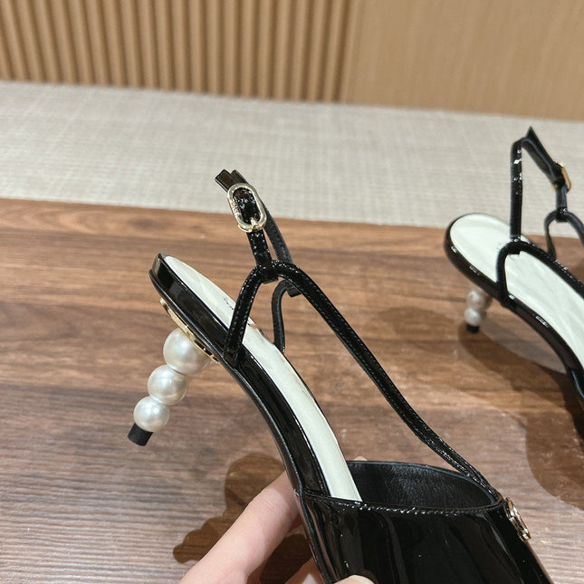 high heel 70 sandals black white patent calfskin
