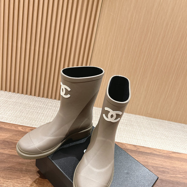 CC RAIN BOOTS GREY TPU WITH WHITE LOGO