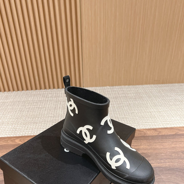 CC RAIN BOOTS BLACK TPU WITH WHITE LOGO