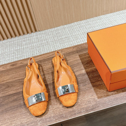 Innocente Slingback Suede Goatskin Orange