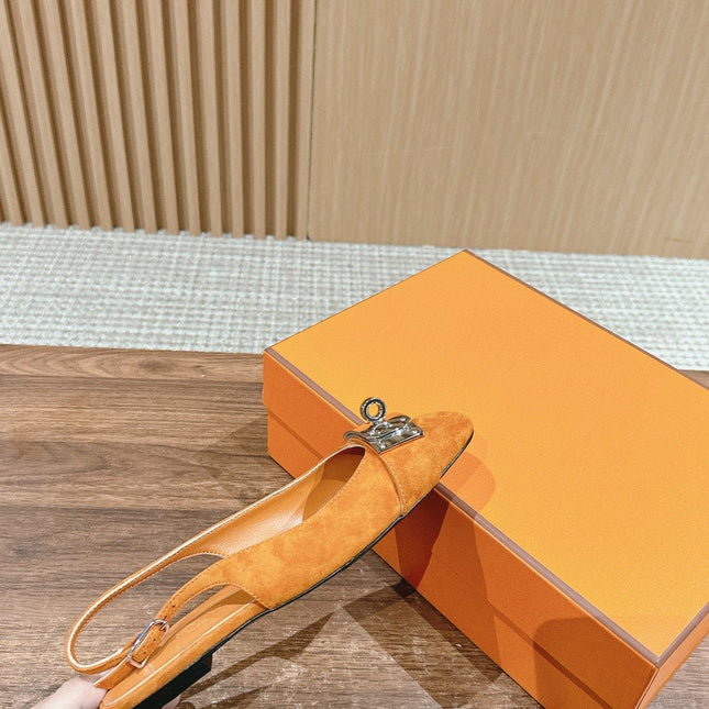 Innocente Slingback Suede Goatskin Orange
