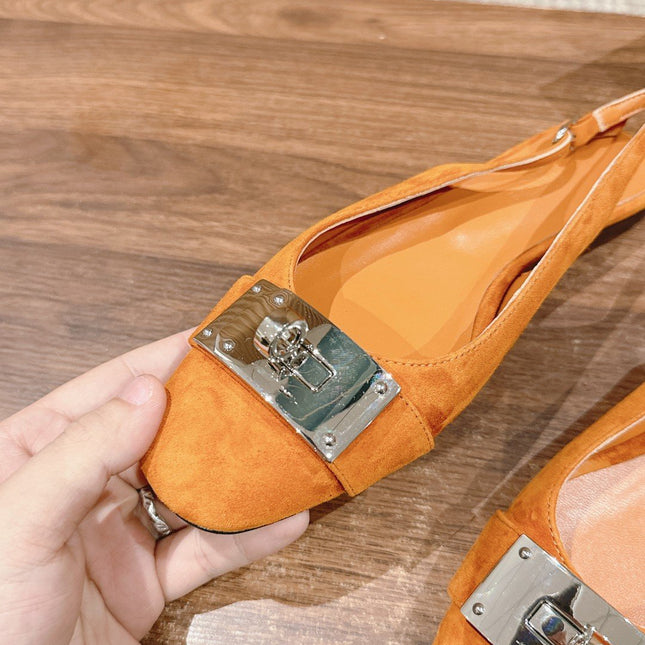 Innocente Slingback Suede Goatskin Orange