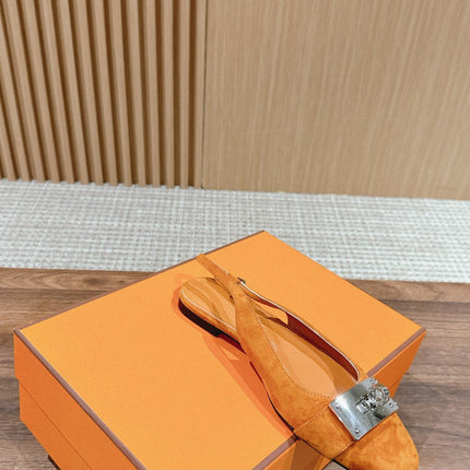 Innocente Slingback Suede Goatskin Orange