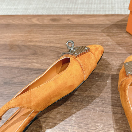 Innocente Slingback Suede Goatskin Orange