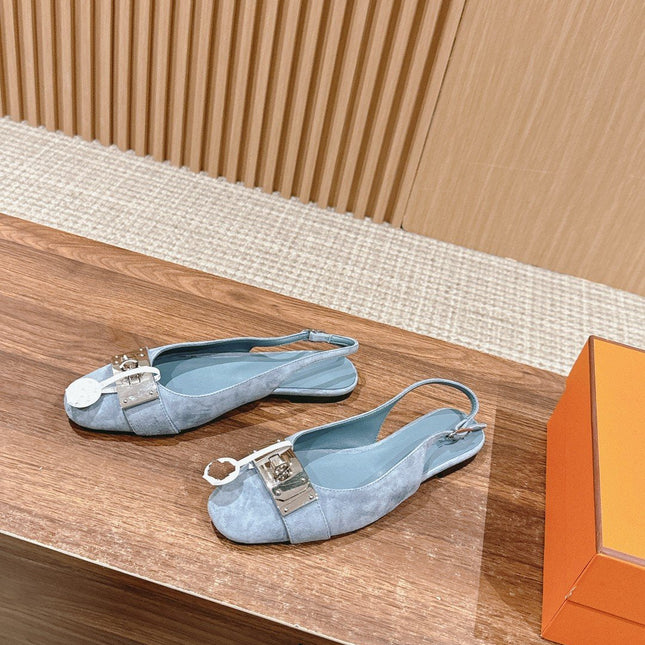 Innocente Slingback Suede Goatskin Bleu Ciel