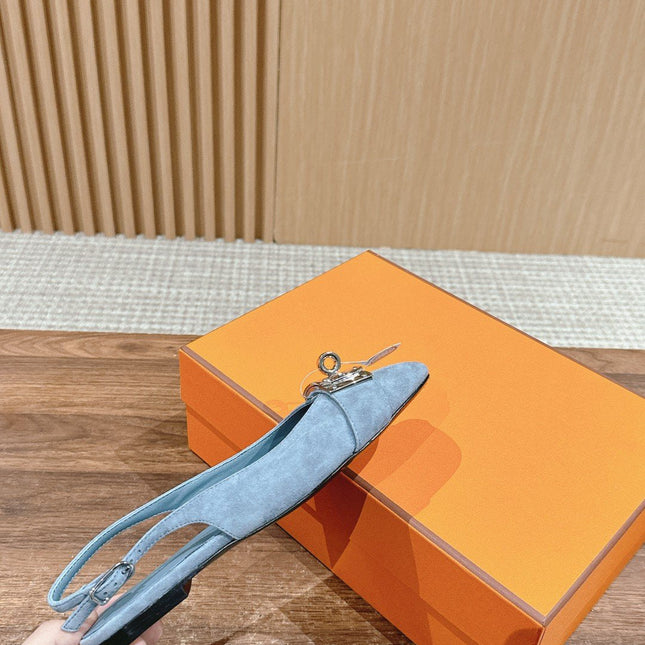 Innocente Slingback Suede Goatskin Bleu Ciel