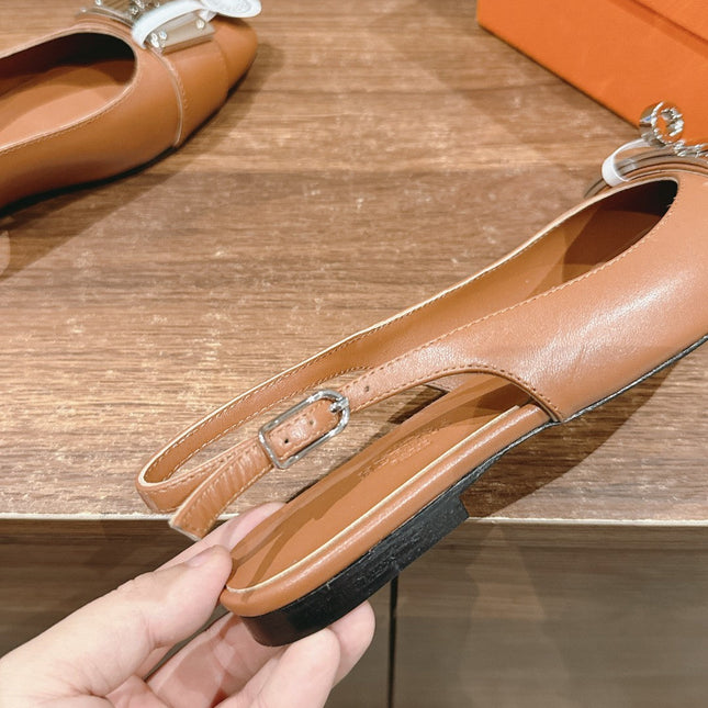 Innocente Slingback Suede Goatskin Brown