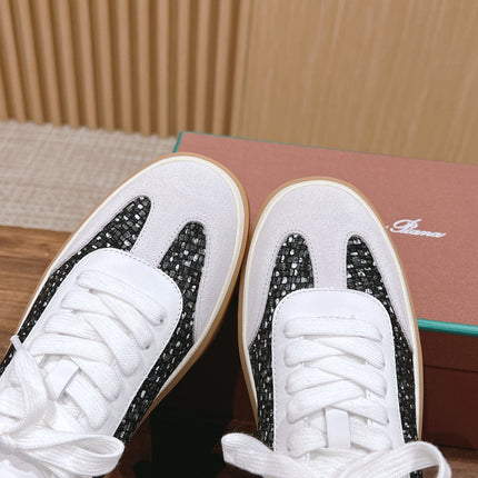 LP TENNIS WALK SNEAKERS WHITE AND BLACK SUEDE