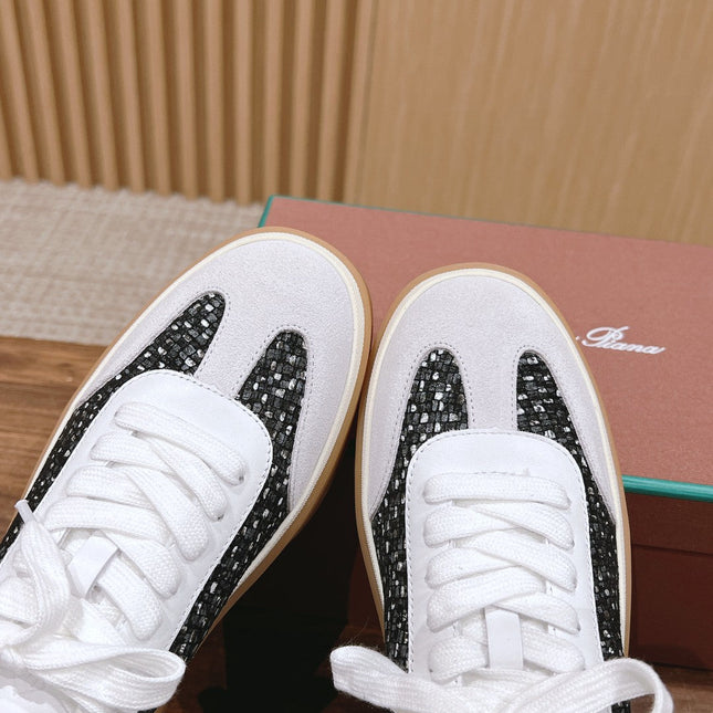 LP TENNIS WALK SNEAKERS WHITE AND BLACK SUEDE