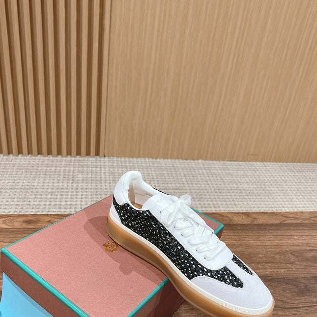 LP TENNIS WALK SNEAKERS WHITE AND BLACK SUEDE