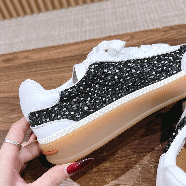 LP TENNIS WALK SNEAKERS WHITE AND BLACK SUEDE