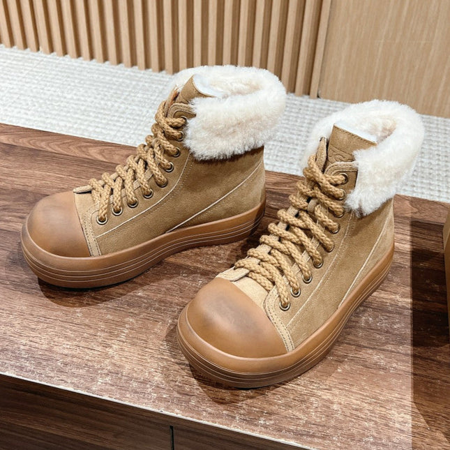 ANKLE BOOTS IN PEANUT BROWN SUEDE AND CALFSKIN