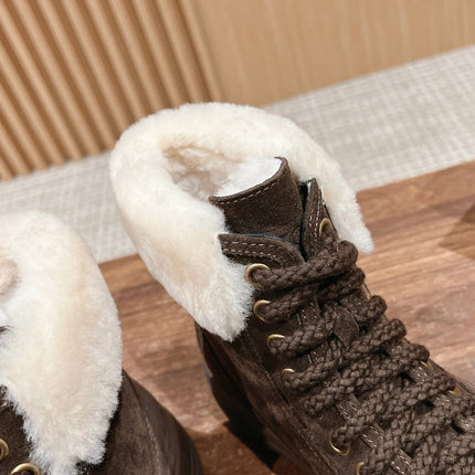 ANKLE BOOTS IN CHOCOLATE BROWN SUEDE AND CALFSKIN