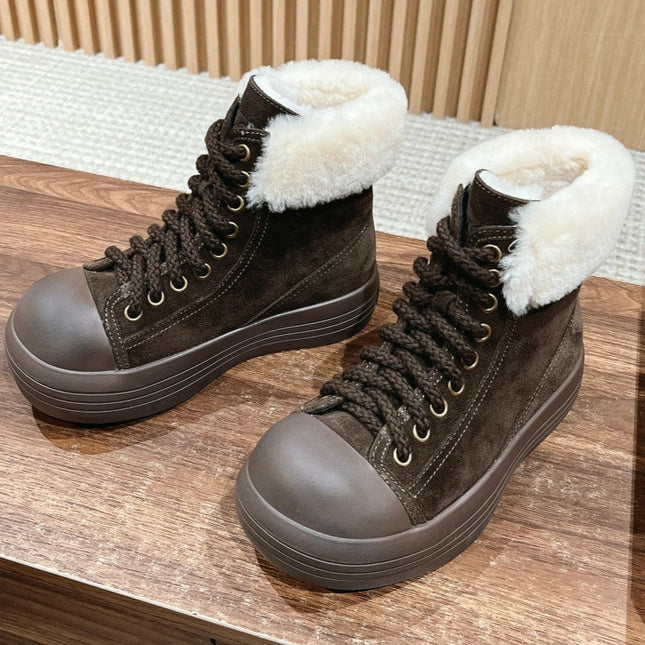 ANKLE BOOTS IN CHOCOLATE BROWN SUEDE AND CALFSKIN