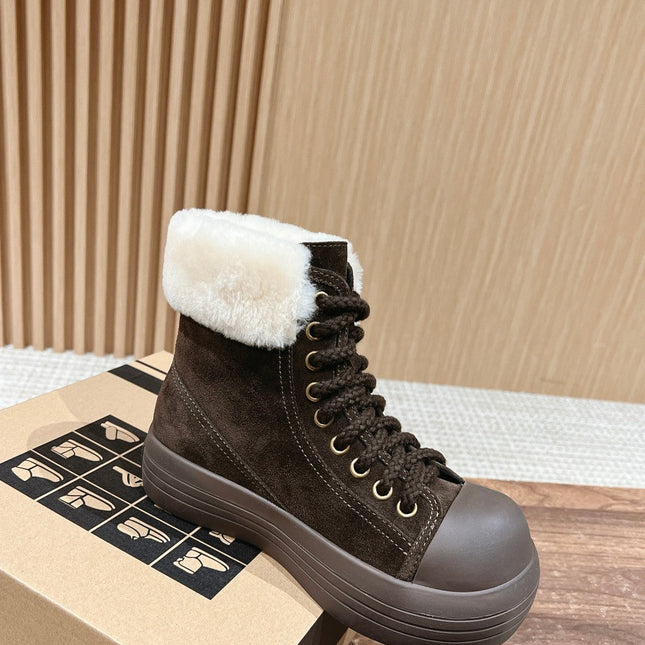 ANKLE BOOTS IN CHOCOLATE BROWN SUEDE AND CALFSKIN