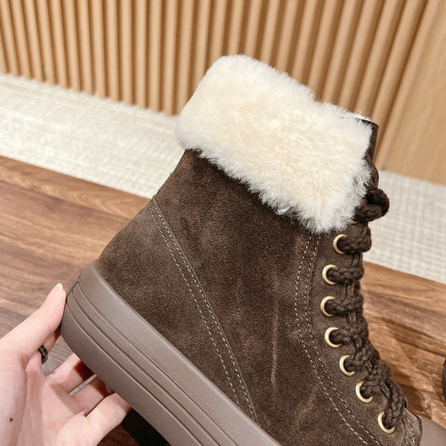 ANKLE BOOTS IN CHOCOLATE BROWN SUEDE AND CALFSKIN