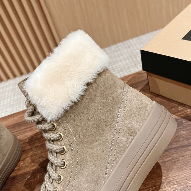 ANKLE BOOTS IN DESERT BROWN SUEDE AND CALFSKIN