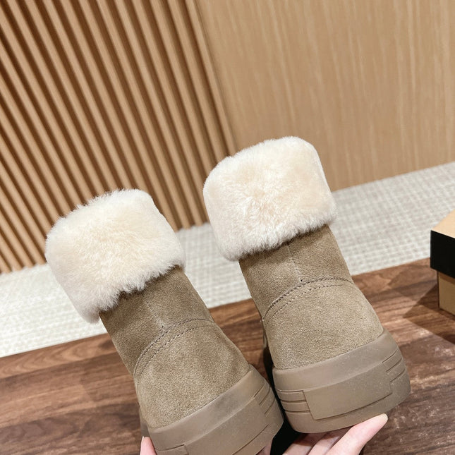 ANKLE BOOTS IN DESERT BROWN SUEDE AND CALFSKIN