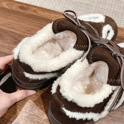 PLATFORM SNEAKER IN CHOCOLATE BROWN SUEDE AND FLEECE LINING