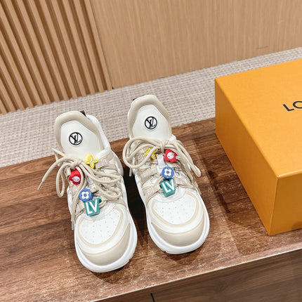 LV ARCHLIGHT SNEAKER IN BLANC BEIGE EMBOSSED CALFSKIN