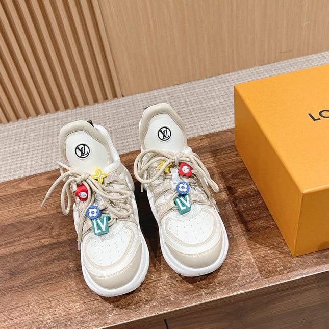 LV ARCHLIGHT SNEAKER IN BLANC BEIGE EMBOSSED CALFSKIN