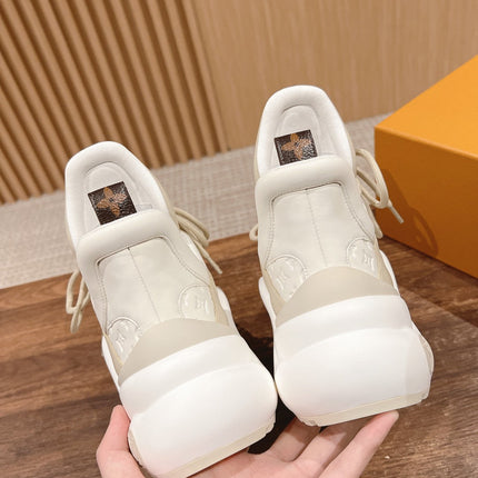 LV ARCHLIGHT SNEAKER IN BLANC BEIGE EMBOSSED CALFSKIN