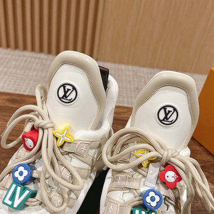 LV ARCHLIGHT SNEAKER IN BLANC BEIGE EMBOSSED CALFSKIN