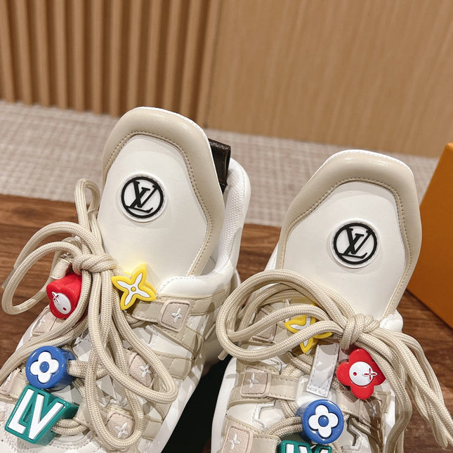 LV ARCHLIGHT SNEAKER IN BLANC BEIGE EMBOSSED CALFSKIN