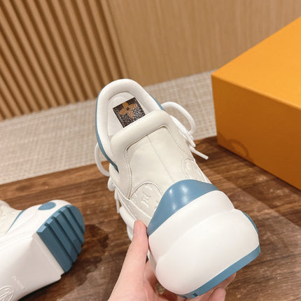 LV ARCHLIGHT SNEAKER IN WHITE MIX SKY BLUE EMBOSSED CALFSKIN
