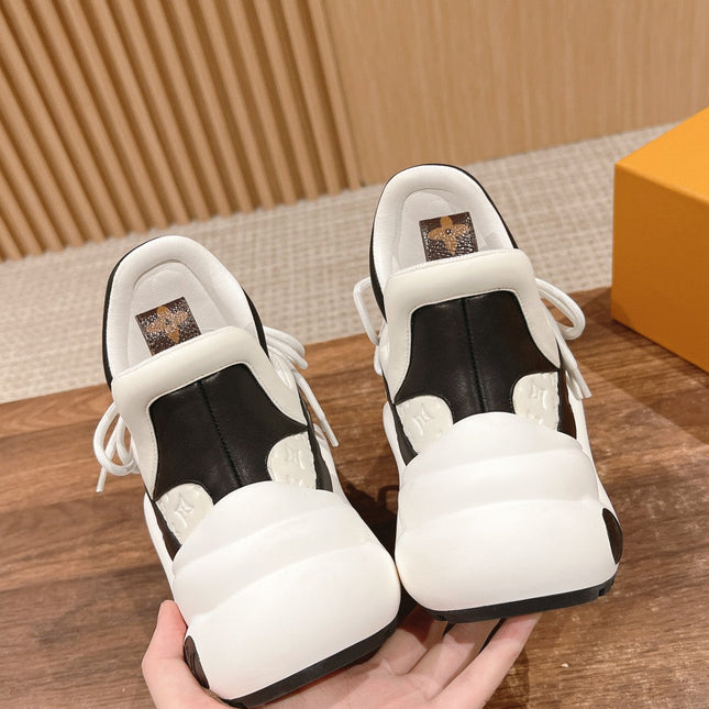 LV ARCHLIGHT SNEAKER IN WHITE MIX BLACK EMBOSSED CALFSKIN 101058