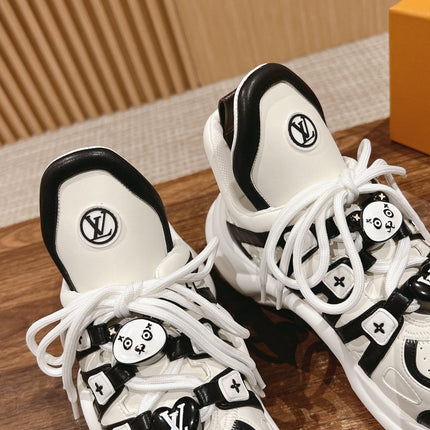 LV ARCHLIGHT SNEAKER IN WHITE MIX BLACK EMBOSSED CALFSKIN 101058