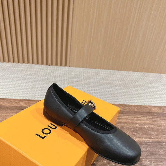 MARY JANE FLAT IN BLACK CALFSKIN 168943