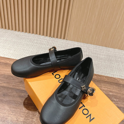MARY JANE FLAT IN BLACK CALFSKIN 168943