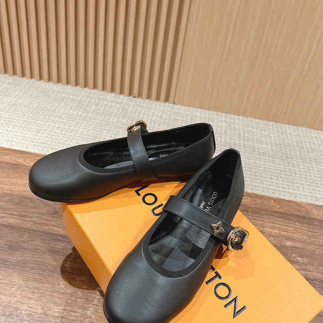 MARY JANE FLAT IN BLACK CALFSKIN 168943