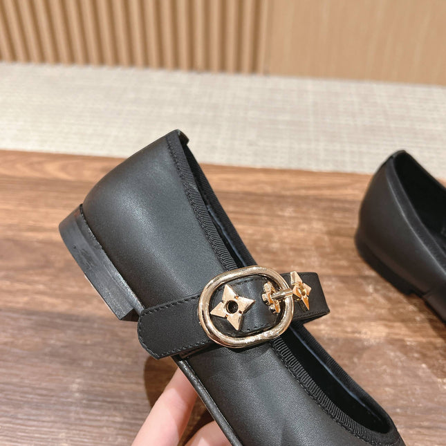 MARY JANE FLAT IN BLACK CALFSKIN 168943