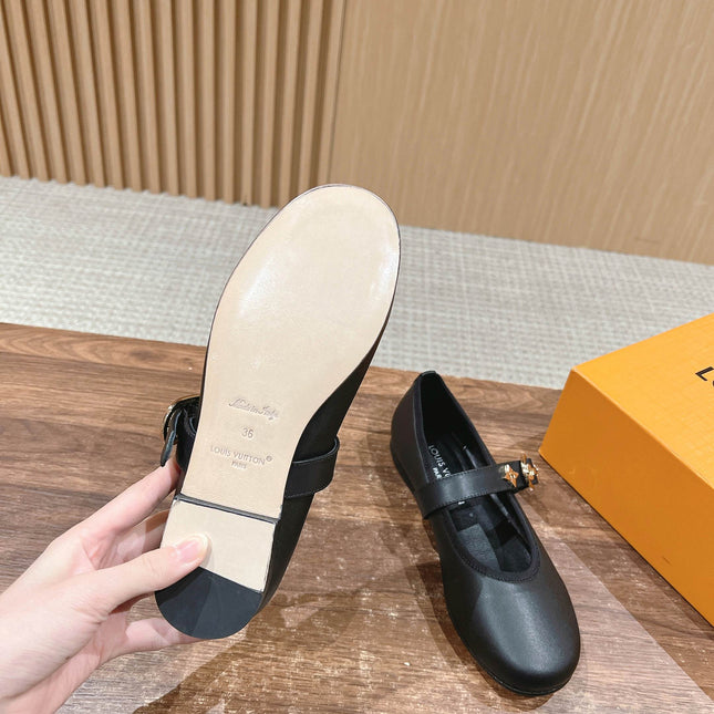 MARY JANE FLAT IN BLACK CALFSKIN 168943
