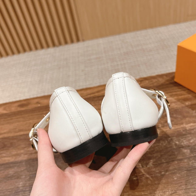 MARY JANE FLAT IN WHITE CALFSKIN