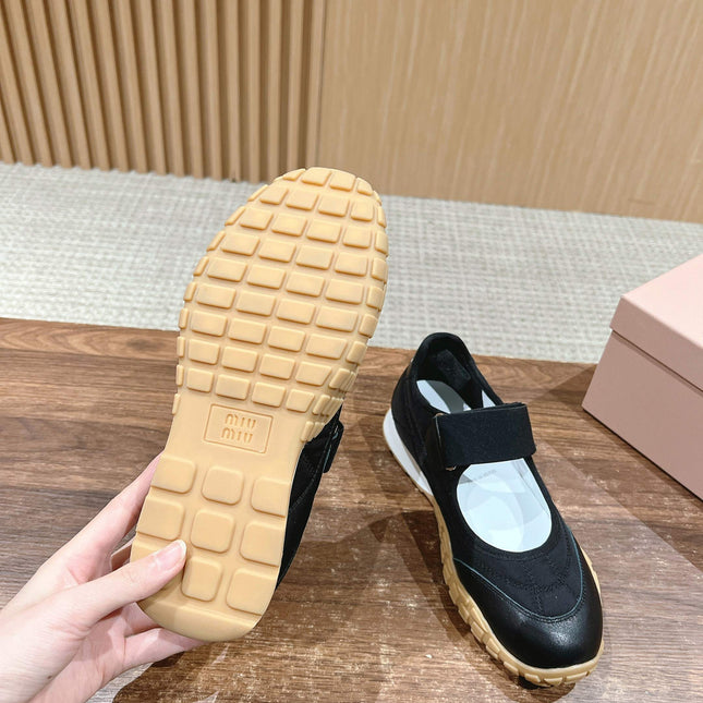 BALLET SHOES IN BLACK LAMBSKIN AND FABRIC ANTI-SLIP RUBBER SOLE