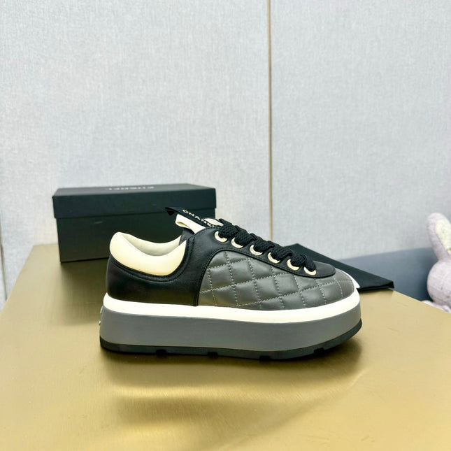 PLATFORM SHOES IN BLACK LAMBSKIN