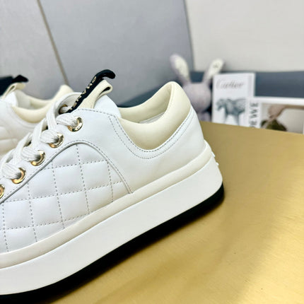 PLATFORM SHOES IN WHITE LAMBSKIN