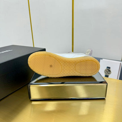 CC SNEAKER IN SILVER GRAY CALFSKIN AND SUEDE