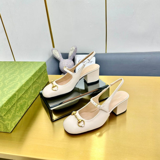 HORSEBIT PUMP IN WHITE SHEEPSKIN