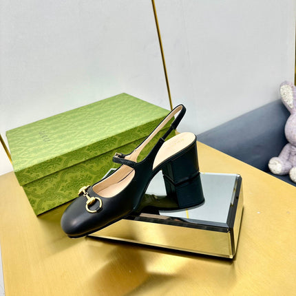 HORSEBIT PUMP IN BLACK SHEEPSKIN